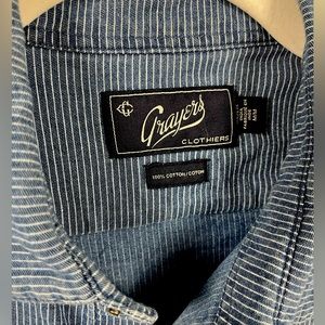 Men’s Grayers HICKORY STRIPE WESTERN SHIRT - FADED INDIGO.